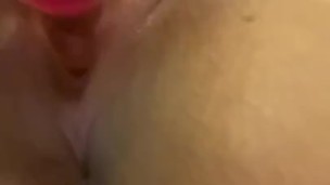 Fucking my tight hole with my new glass toy 
