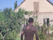 Since there was no rain, I water the garden.