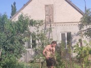 Since there was no rain, I water the garden. 14/16