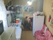 I water the front yard, eat cherries, wash my stove and sweep in the kitche 13/16