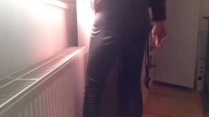 Smoking in my new leather pant
