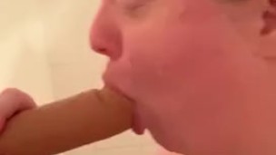 Shower Dildo Blowjob - My First Vid For You!!