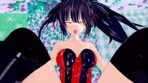 Futa Neptunia Noire X Date a Live Kurumi (3D HENTAI)