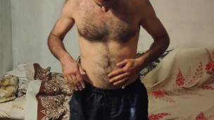 After a shower I dry my hair.