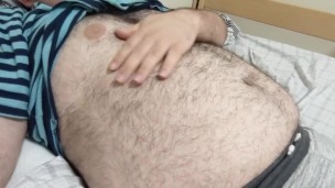 Laying down belly play