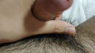 Japanese masturbation cumshot uncut