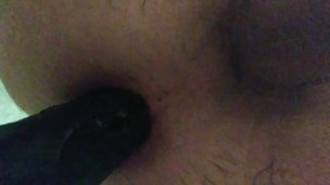 Penetration of a big toy for the first time in weeks
