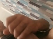 Rubbing my fat cock