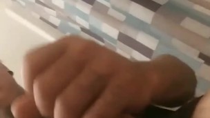 Rubbing my fat cock