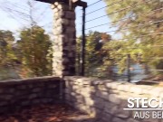 ALMOST CAUGHT! Stranger FUCKS Latina Zara Mendez IN PARK! Berlin Banger 8/16