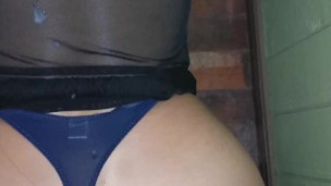 POV fucked homemade thong and cumshot sexual lingerie butt ! 