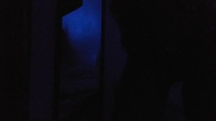 Ebony teen shows off whining skills in the dark