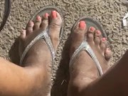 Hairy Pretty Pussy & Pretty Polished Feet try not to cum on my toes please!