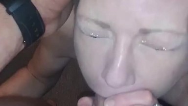 Hot wife gives the best deep throat blowjob ever