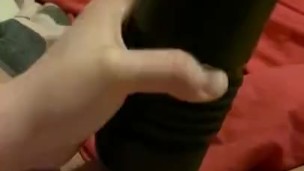 PussyPocket masturbating my wet hard dick with big cumshot 