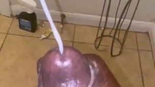 BBC ( Big Black Cum) Slowmotion Cumshot 