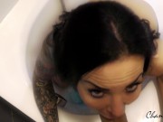 SURPRISED ME IN THE SHOWER! No HANDS Sloppy BJ !YUMMY FACIAL CUM! 6/16