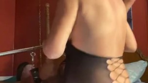 Strapon pegging locked in spreader bar