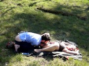 Fan request! Outdoor nude, fucking, pussylicking, cumshot in the forest 10/16