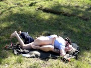 Fan request! Outdoor nude, fucking, pussylicking, cumshot in the forest 15/16