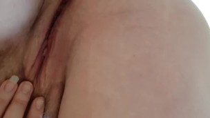 Hairy milf having a quick play