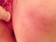Fucking My juicy pussy With fake cock 