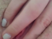  pulsating pierced hairy pussy after masturbation with sticky pussy juice