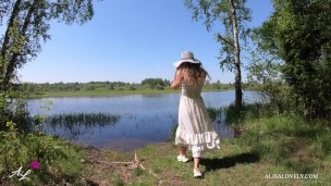 Great Public POV Sex Amateur Couple at the Lake Outdoor