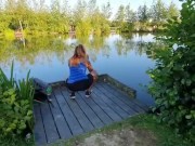 THICK BOOTY Latina in Seethrough Spandex Shorts in a Public Park - Candid Voyeur 5/16