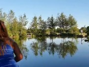 THICK BOOTY Latina in Seethrough Spandex Shorts in a Public Park - Candid Voyeur 8/16