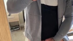 Straight Alpha Andy Lee playing with his big cock