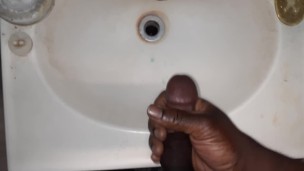Jacking Off Over The Sink 