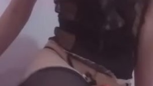 Asian teen looking sexy for daddy in black lingerie