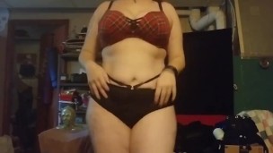Goth girl strips her dress off for you