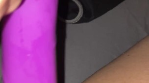 Struggling to Fit a Long Vibrator in My Super Tight Pussy