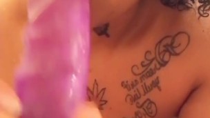 Deep throating My Favorite Toy! Mixed Ebony Shower Play!