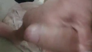 Straight guy jerking off with cum