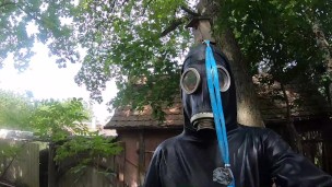 Hazmat Suit walk outside