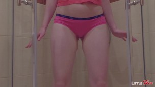 Cute Teen Babe desperately Pees in Panties and Taking them Off - Teaser