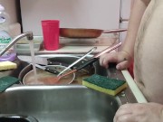 A man doing the dishes!!!   PT. 1