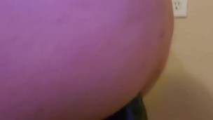 Sissy sliding up and down a BBC Dildo