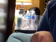 Chubby girl chokes on dildo
