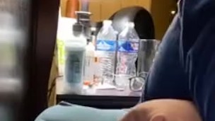 Chubby girl chokes on dildo