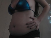 Fat Belly Strip Tease - Gain Girl - Gaining Weight - Chubby - BBW - Gaining Weight Fetish  2/16
