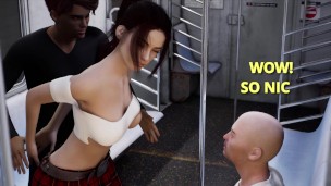 Public Training Of Aria - Chapter 5 The Date - Subway part 2: Wanna see under her shirt?