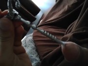 Trying my new urethral dilator, intense and painful orgasm