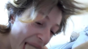 Cute babe sucks and Swallows