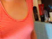 Old Vid PINKMOONLUST Hairy Legs Hairy Pussy Dirty Girl Pink Dress Pees Bathtub Gets Pee on FEET FOOT 6/16