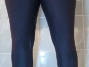 Girlfriend Pees In Her Gym Pants In Bathroom Wetting Yoga Pants