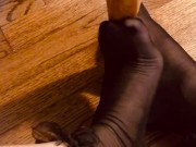Chair Leg and Ruffled Stocking Feet 